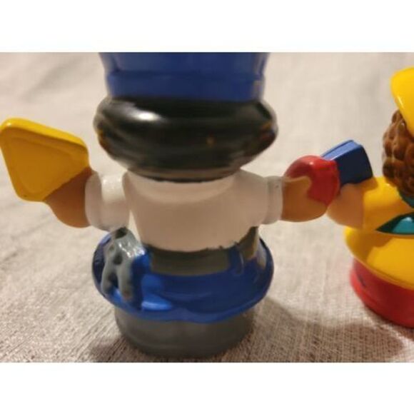 Fisher Price Little People Lot of 2 School Crossing Guard Girl Yellow Raincoat - Picture 6 of 10